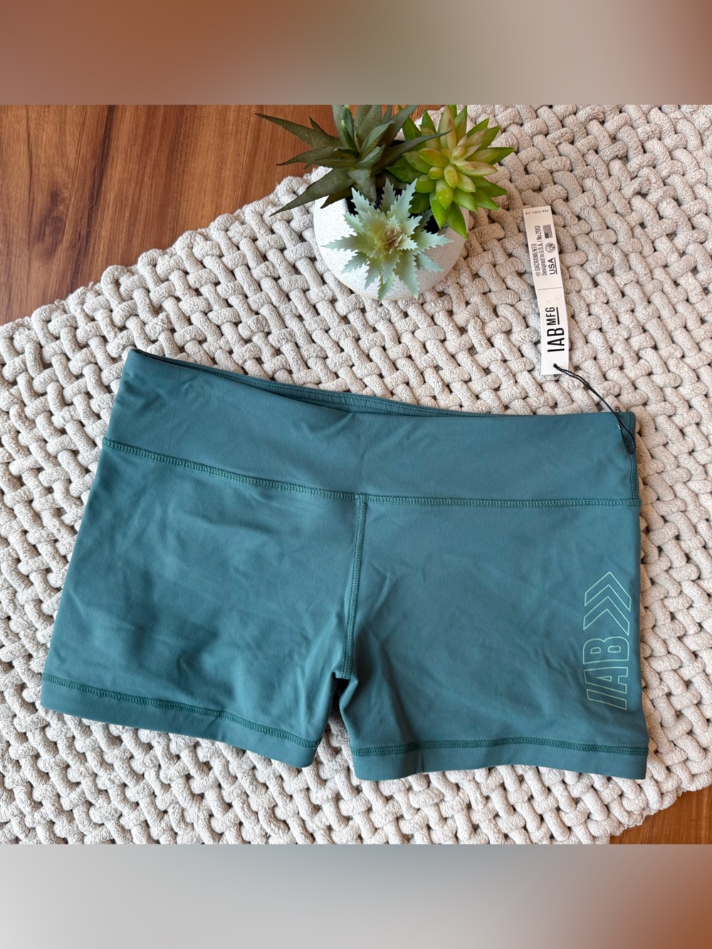 IAB|MFG IAMBECOMING | NWT 3-Inch No-Ride Mallard Green Arrows Shorts | Large